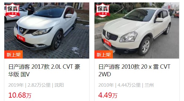 日產(chǎn)逍客2022新款落地價(jià) 日產(chǎn)逍客落地14萬(wàn)(二手價(jià)4萬(wàn))